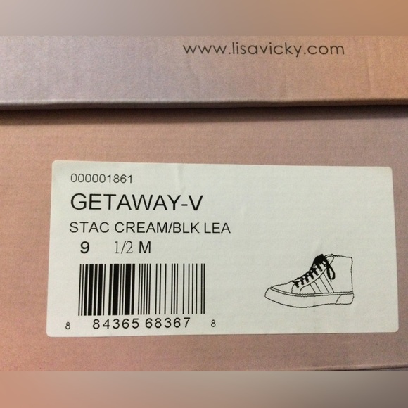 Lisa Vicky Getaway V Cream/Blk High Top Sneakers Size 9.5M - Picture 10 of 10